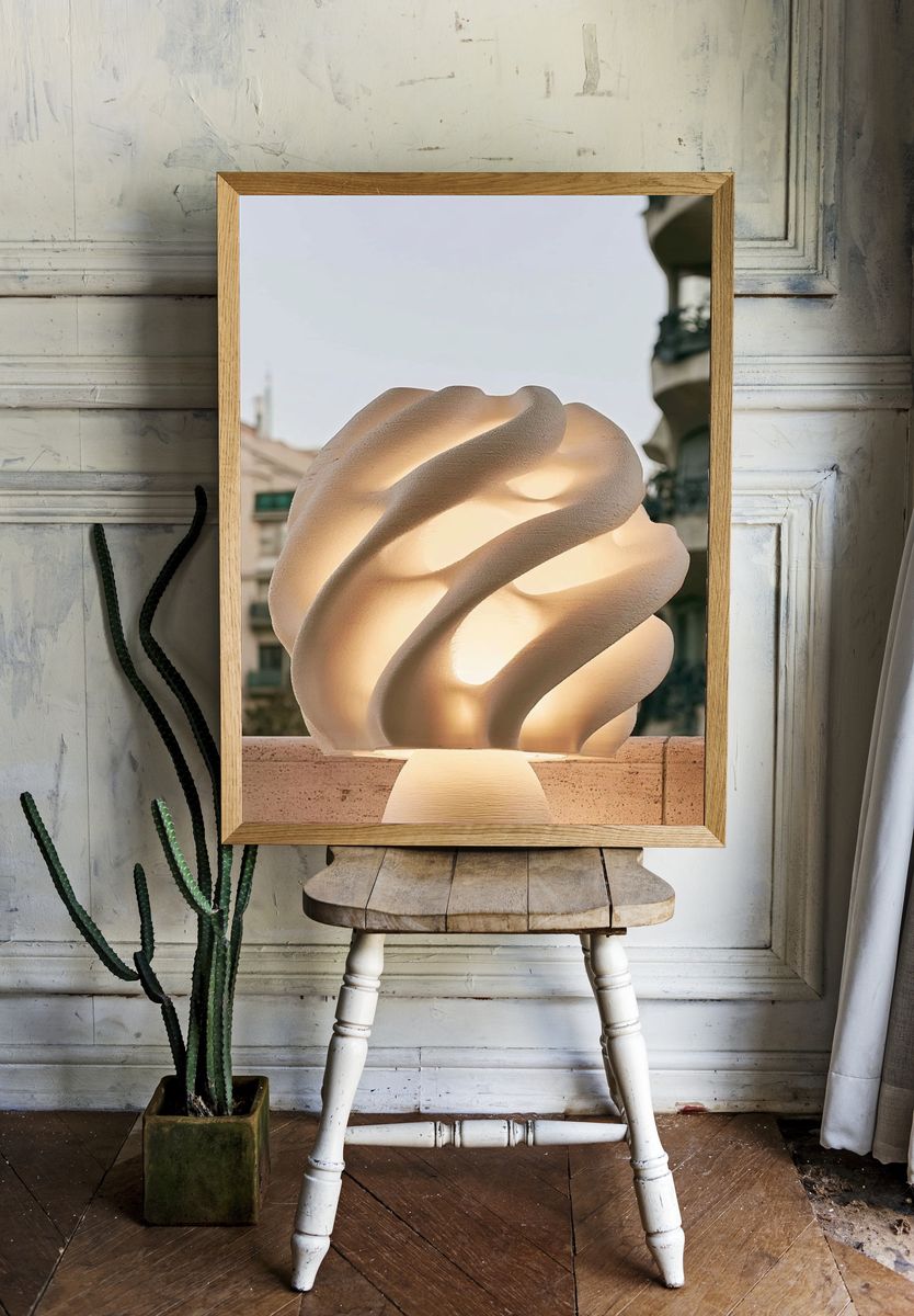 Sculptural Lamp Photography Poster. — room view 1