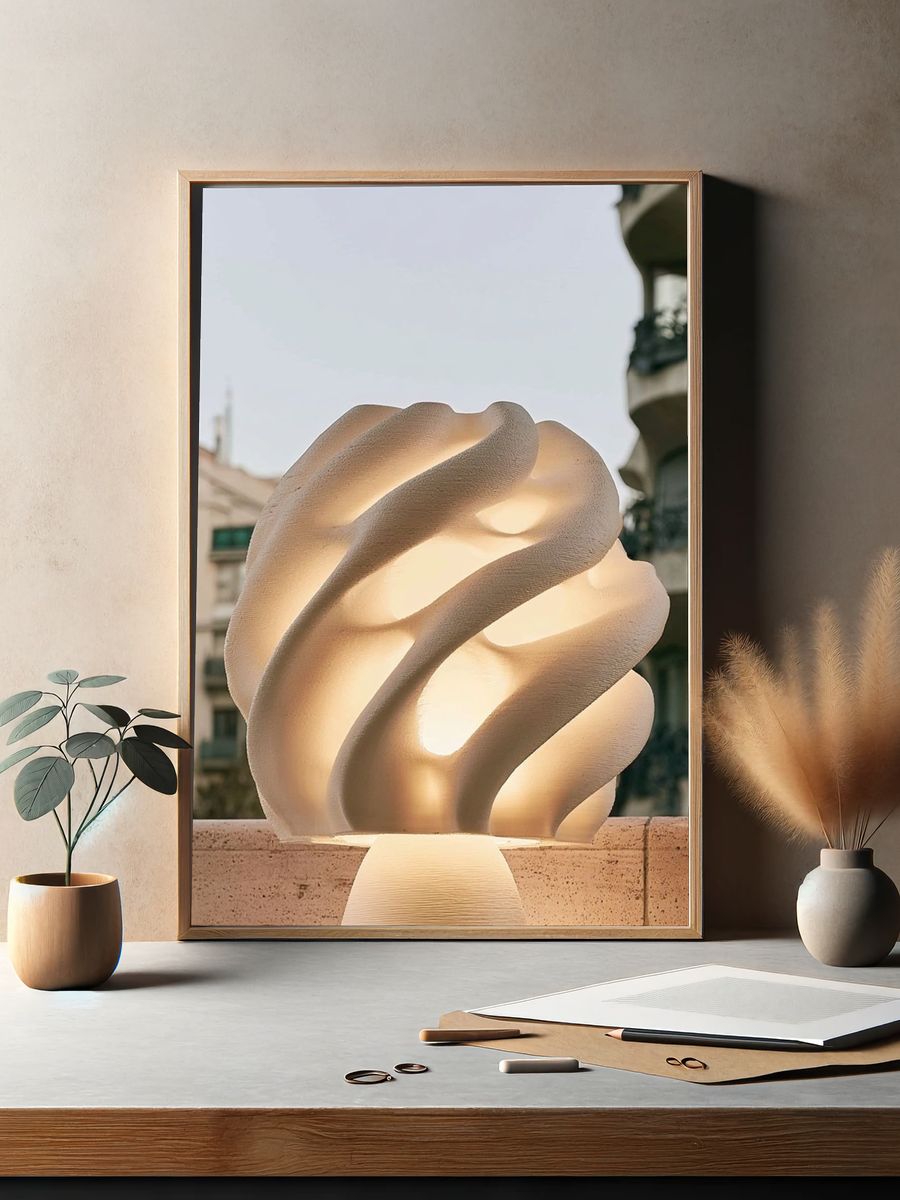 Sculptural Lamp Photography Poster. — room view 2