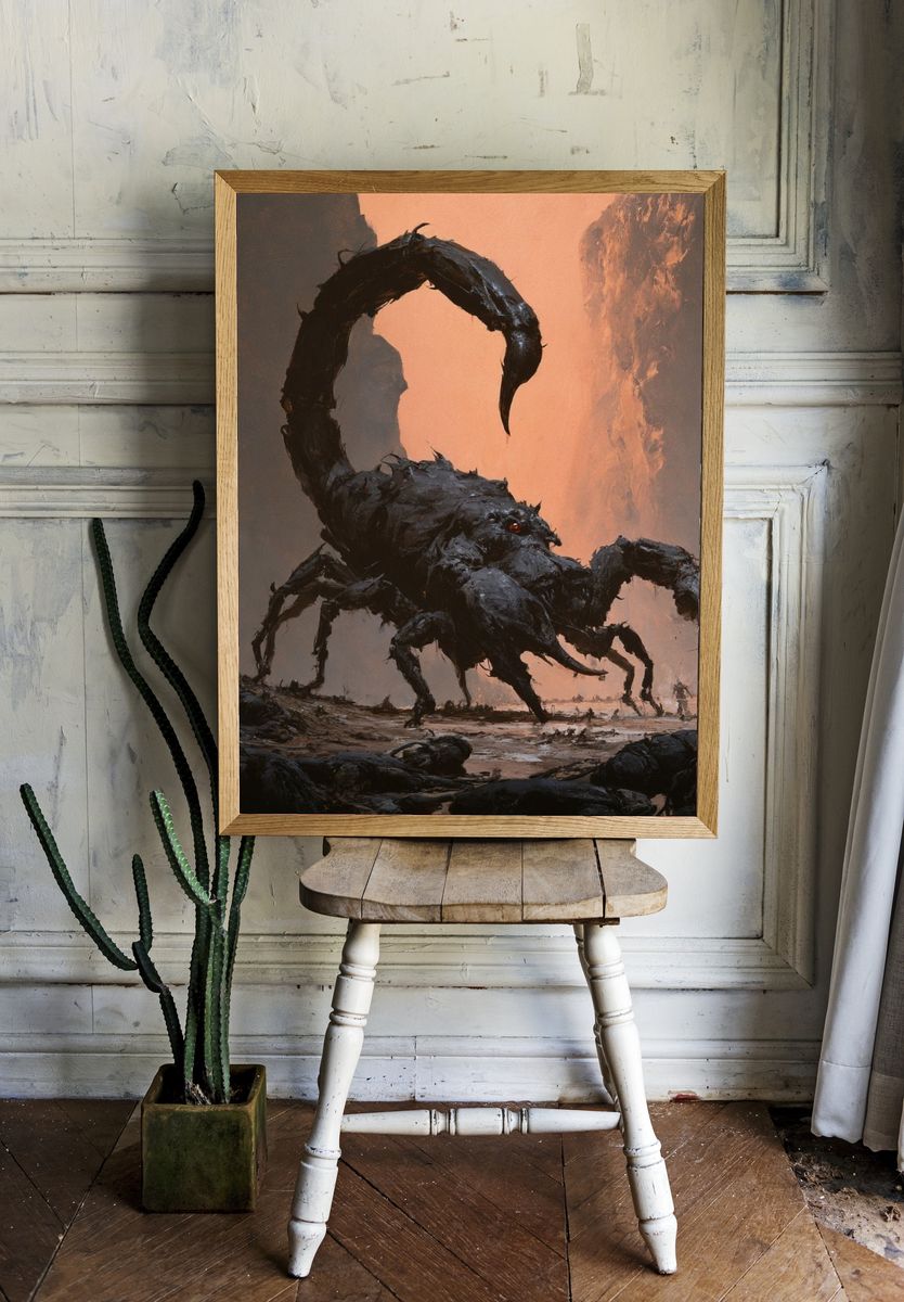 Giant Scorpion Fantasy Print. room preview