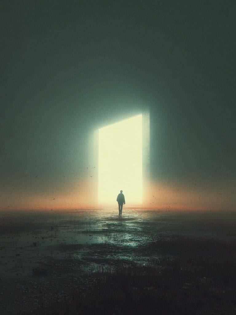 Surreal Doorway Dreamscape Print. poster — fine-art art