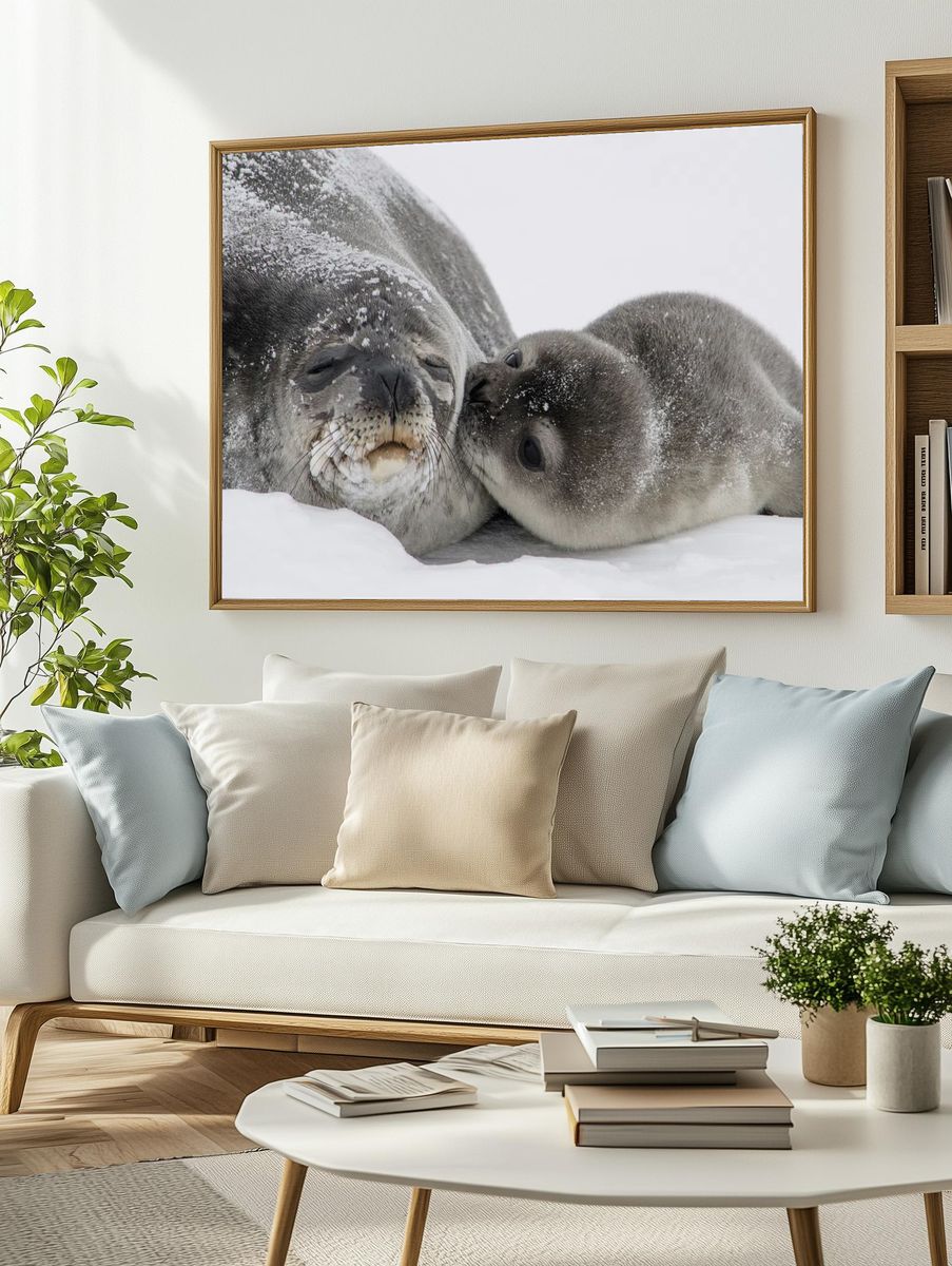 Adorable Seals — Wildlife Photography Print. — room view 2