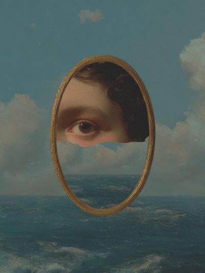 Surreal Eye in Ocean — Fine Art Print. poster print
