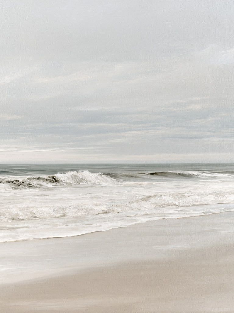 Misty Seaside Shoreline Photography Poster. poster detail