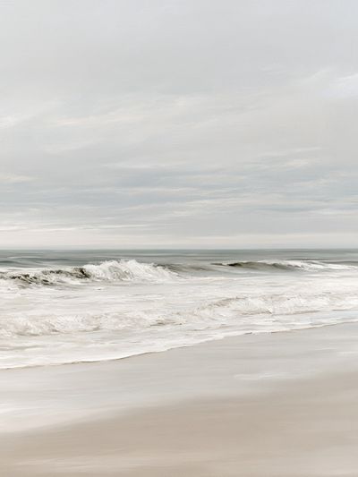 Misty Seaside Shoreline Photography Poster. poster
