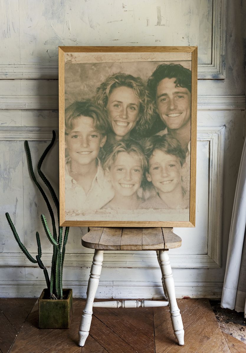 Sepia Family Portrait Photography Poster. — room view 1
