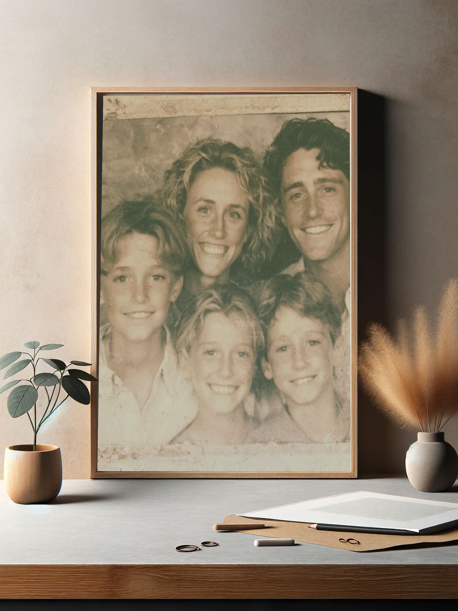 Sepia Family Portrait Photography Poster. — room view 2
