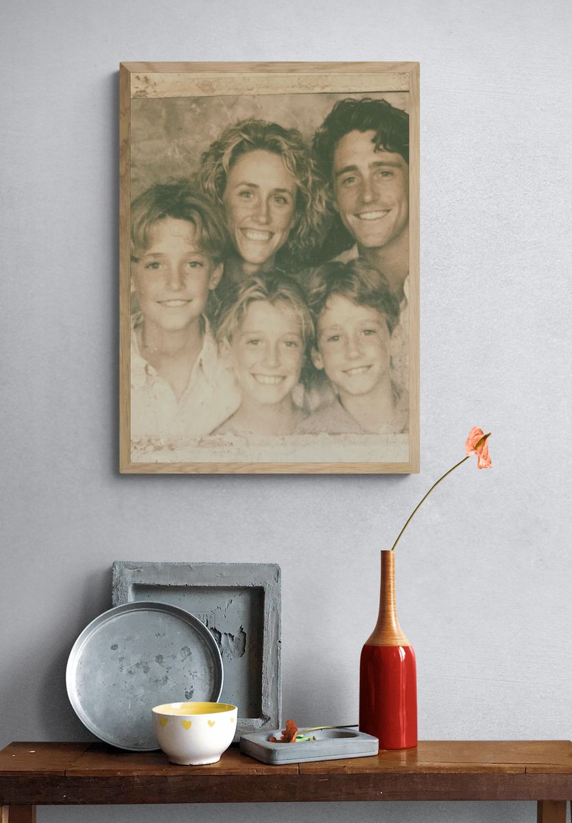 Sepia Family Portrait Photography Poster. — room view 3