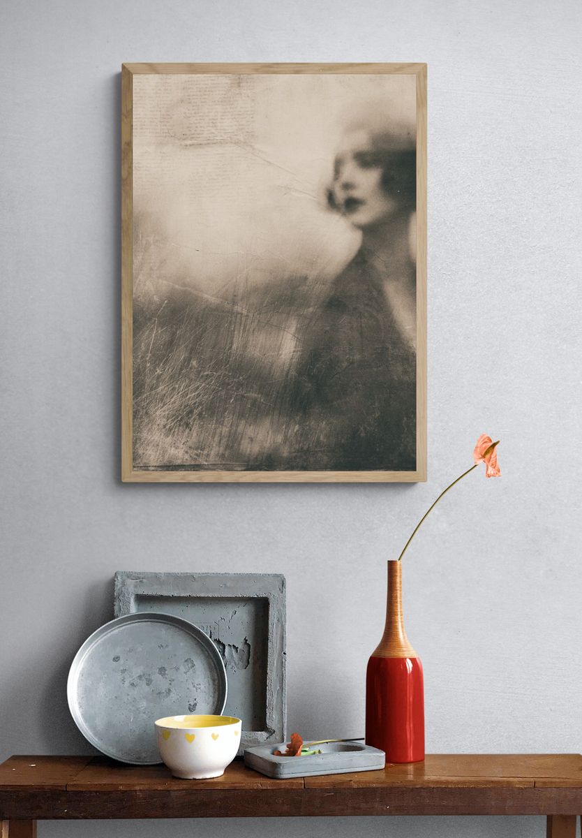 Dreamy Sepia Portrait Print. — room view 3