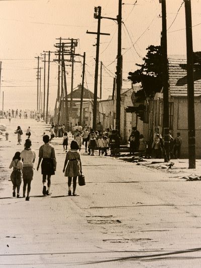 Sepia Street Scene Photography Poster.