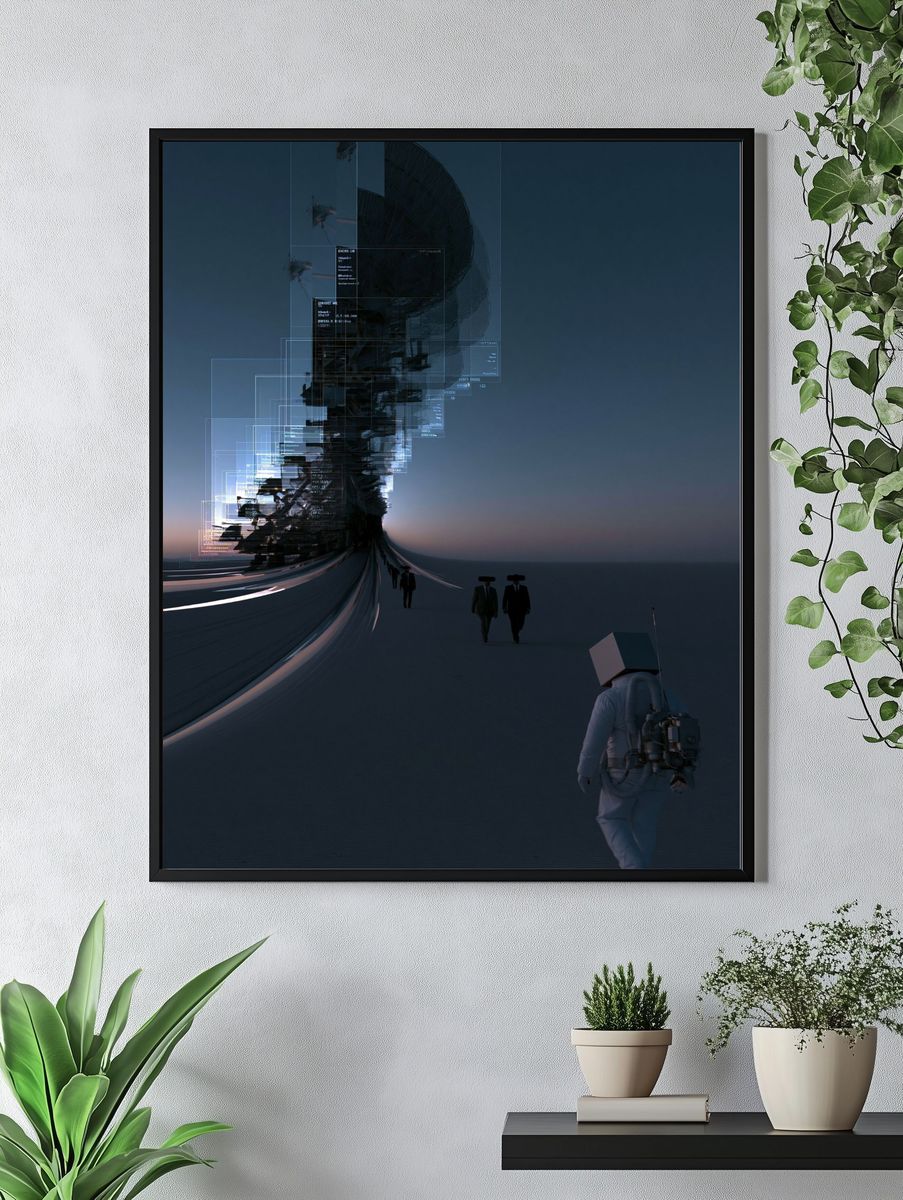 Surreal Futuristic Landscape Poster. — room view 4