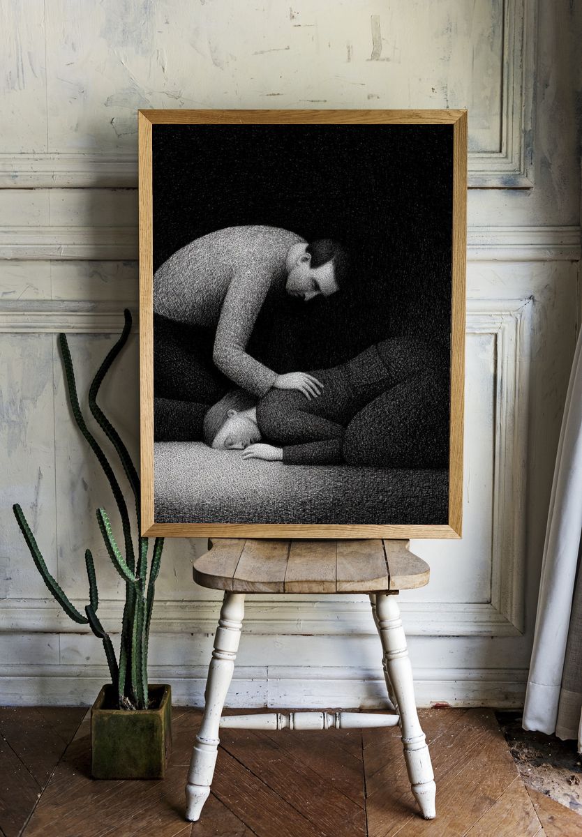 Surreal Figure Study Print. — room view 1