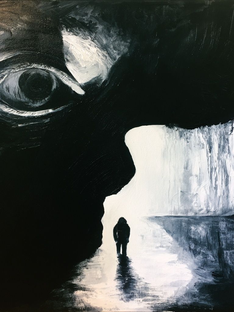 Surreal Cave Figure — Fine-Art Print. poster detail