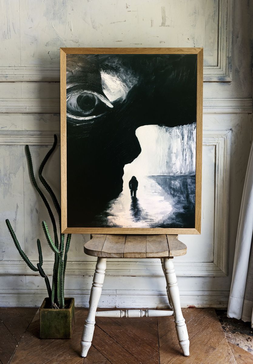 Surreal Cave Figure — Fine-Art Print. — room view 1
