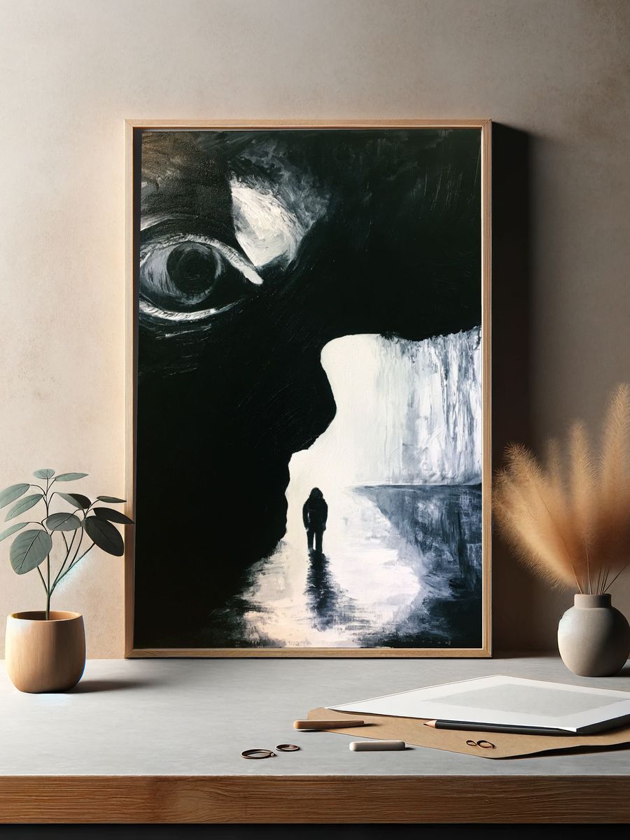 Surreal Cave Figure — Fine-Art Print. — room view 2