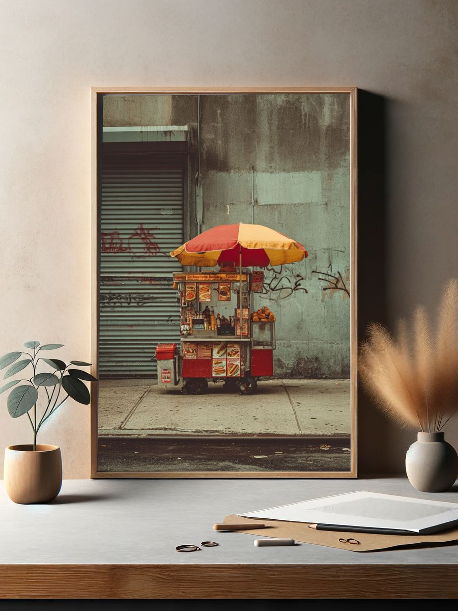 Street Food Cart — Photography Print. — room view 2