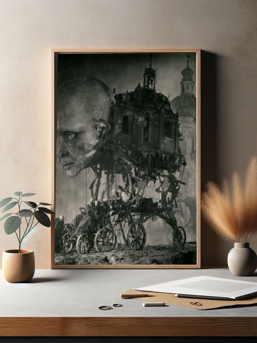 Surreal Gothic Face — Fine-Art Print. — room view 2