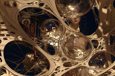 Surreal Gilded Figure Abstract Print.
