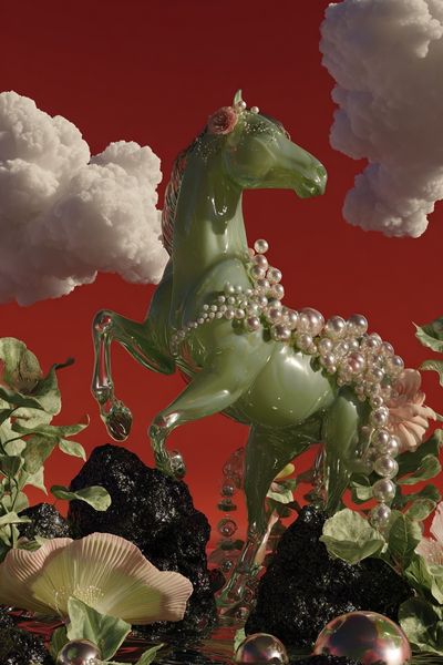 Surreal Green Horse Fine-Art Print.