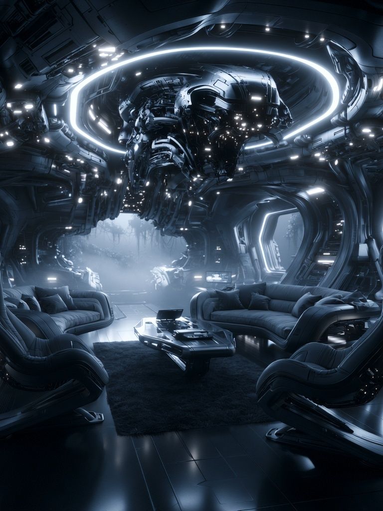 Futuristic Sci-Fi Lounge Poster. poster detail