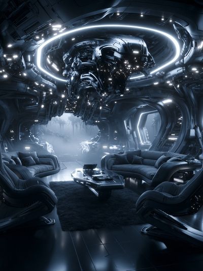Futuristic Sci-Fi Lounge Poster.