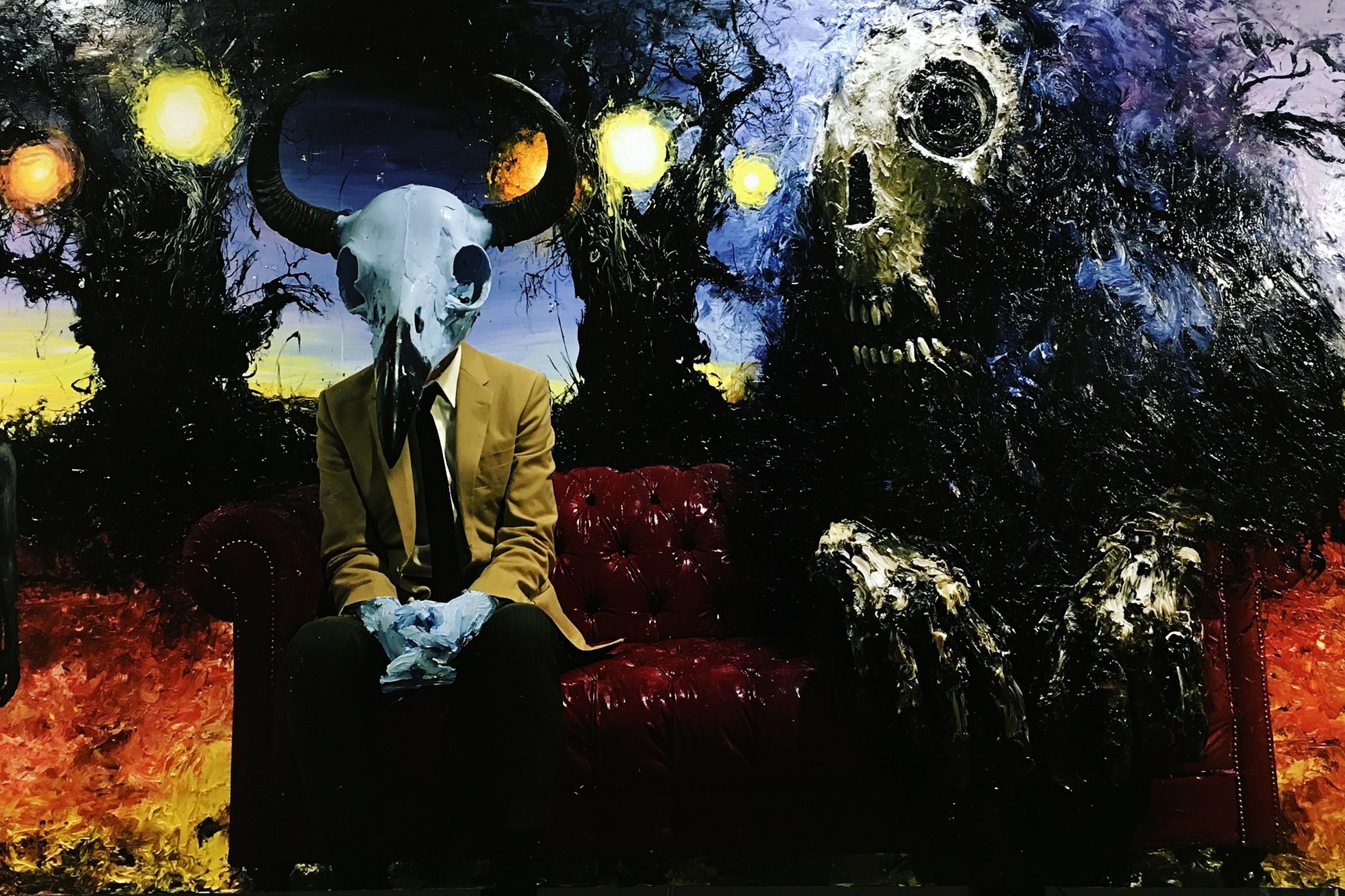 Surreal Horned Figure Fine-Art Poster. poster — fine-art art