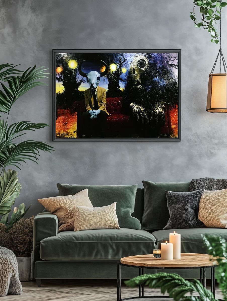 Surreal Horned Figure Fine-Art Poster. — room view 4