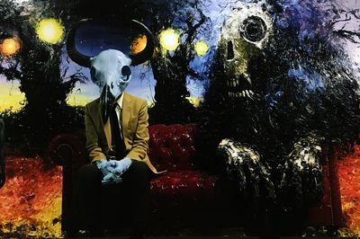 Surreal Horned Figure Fine-Art Poster.