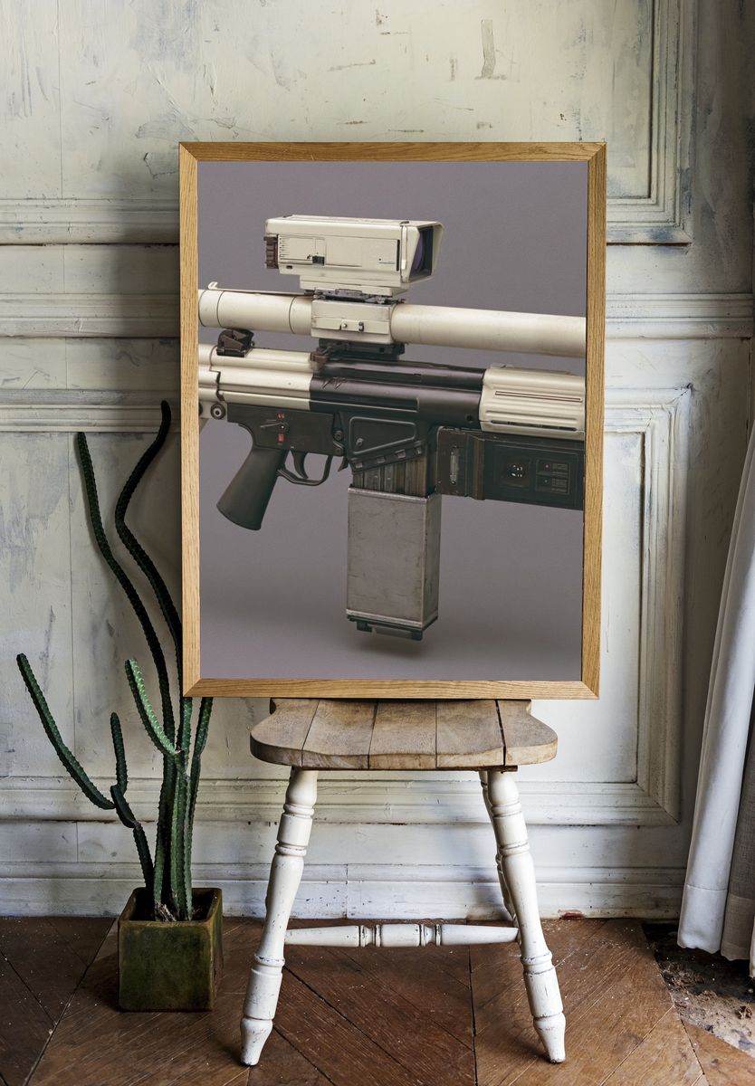 Sci-Fi Blaster Illustration Poster. room preview