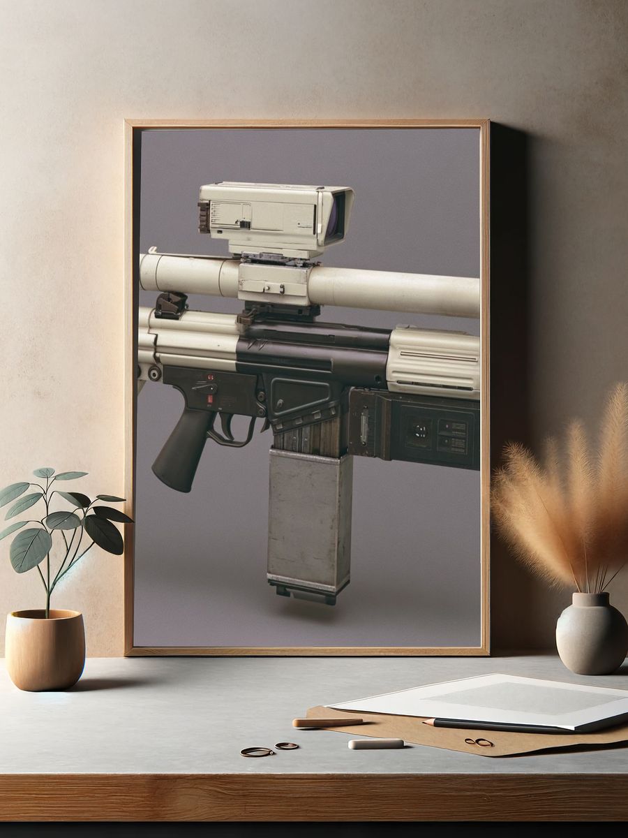 Sci-Fi Blaster Illustration Poster. — room view 2