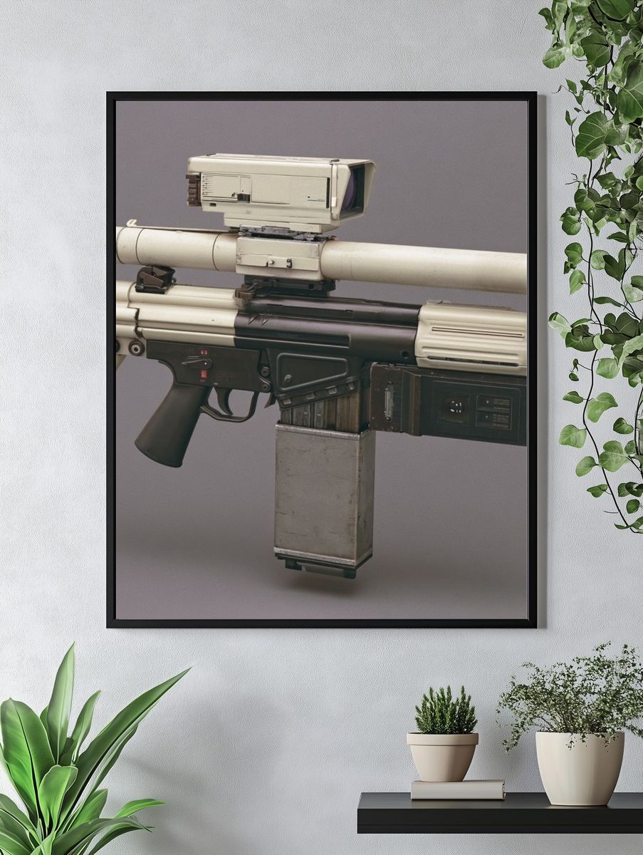 Sci-Fi Blaster Illustration Poster. — room view 4