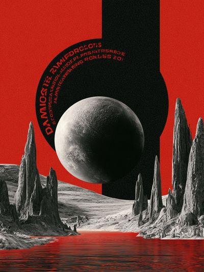 Surreal Lunar Landscape Print.