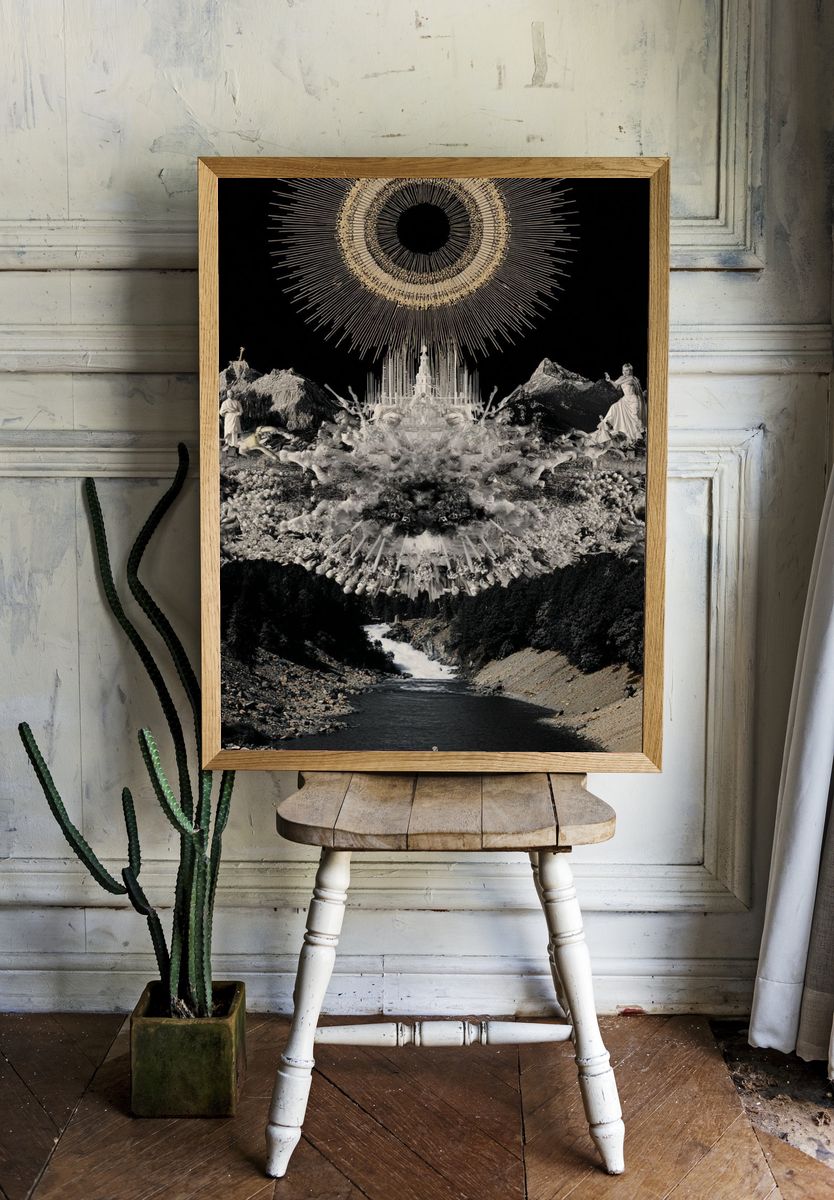 Surreal Landscape with Figures — Fine Art Print. — room view 1