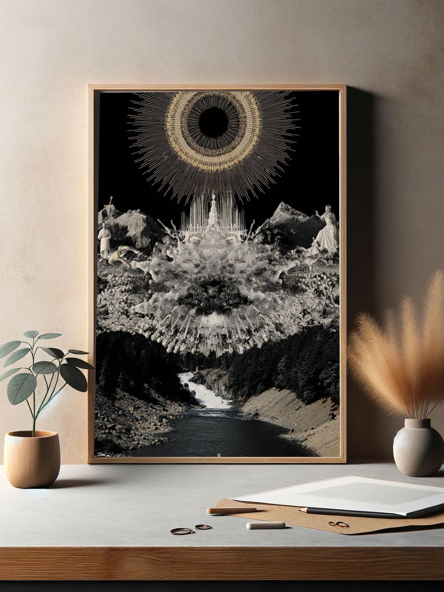 Surreal Landscape with Figures — Fine Art Print. — room view 2