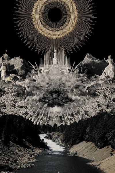Surreal Landscape with Figures — Fine Art Print. poster