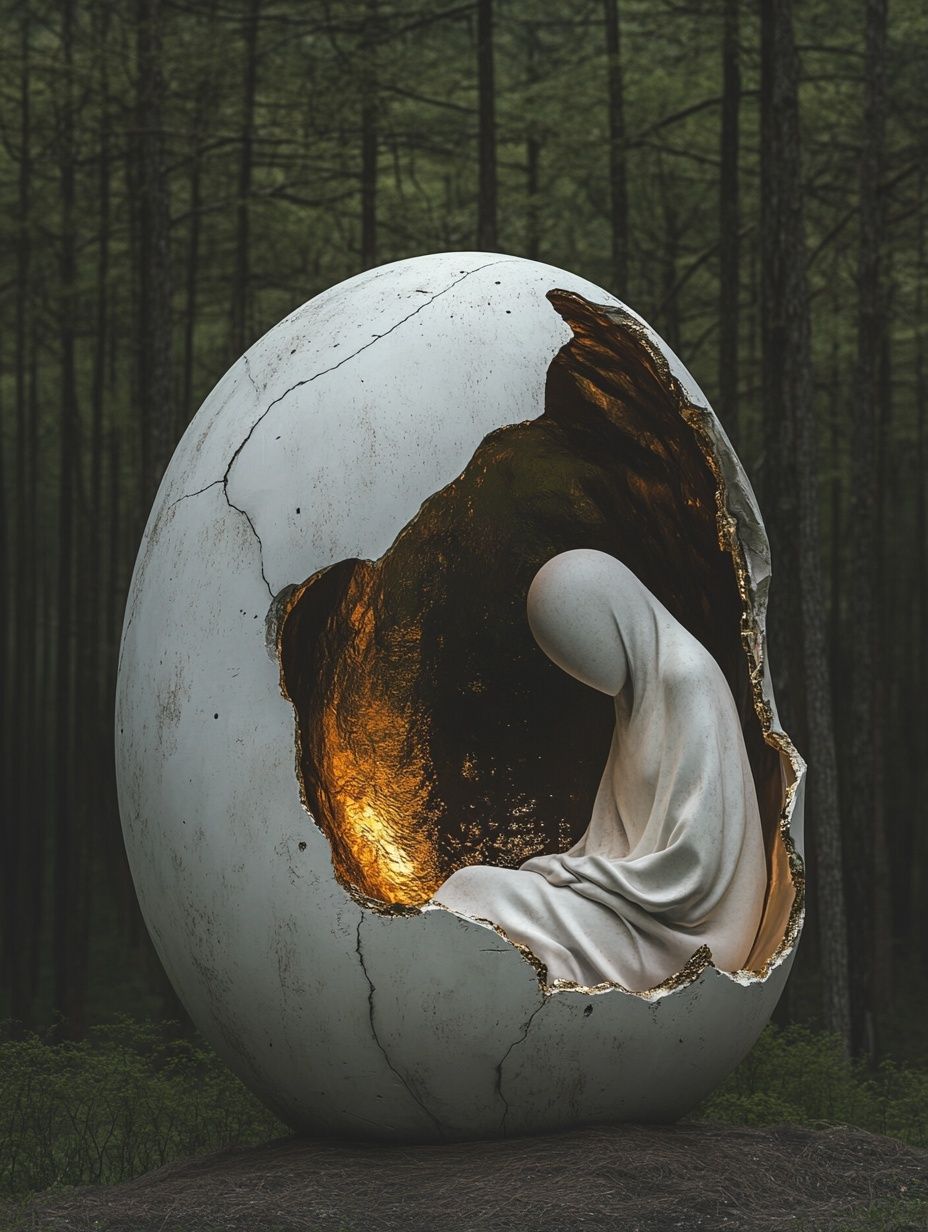 Surreal Egg Forest Print. poster detail