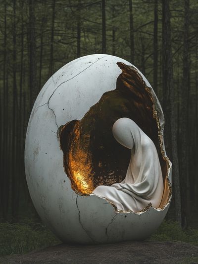Surreal Egg Forest Print. poster print