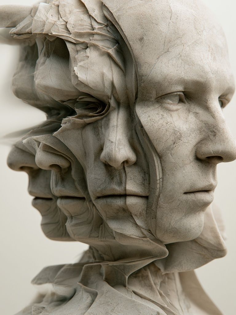 Surreal Marble Faces Fine-Art Print. poster — fine-art art
