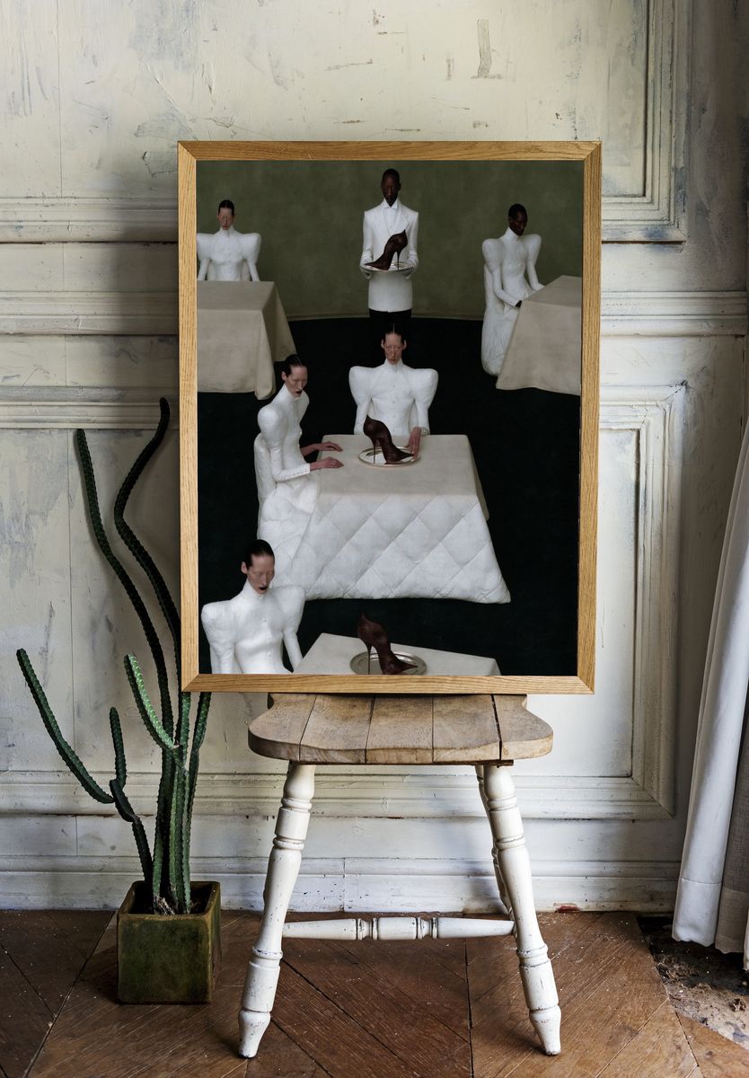 Surreal Fashion Dinner Photography Poster. — room view 1