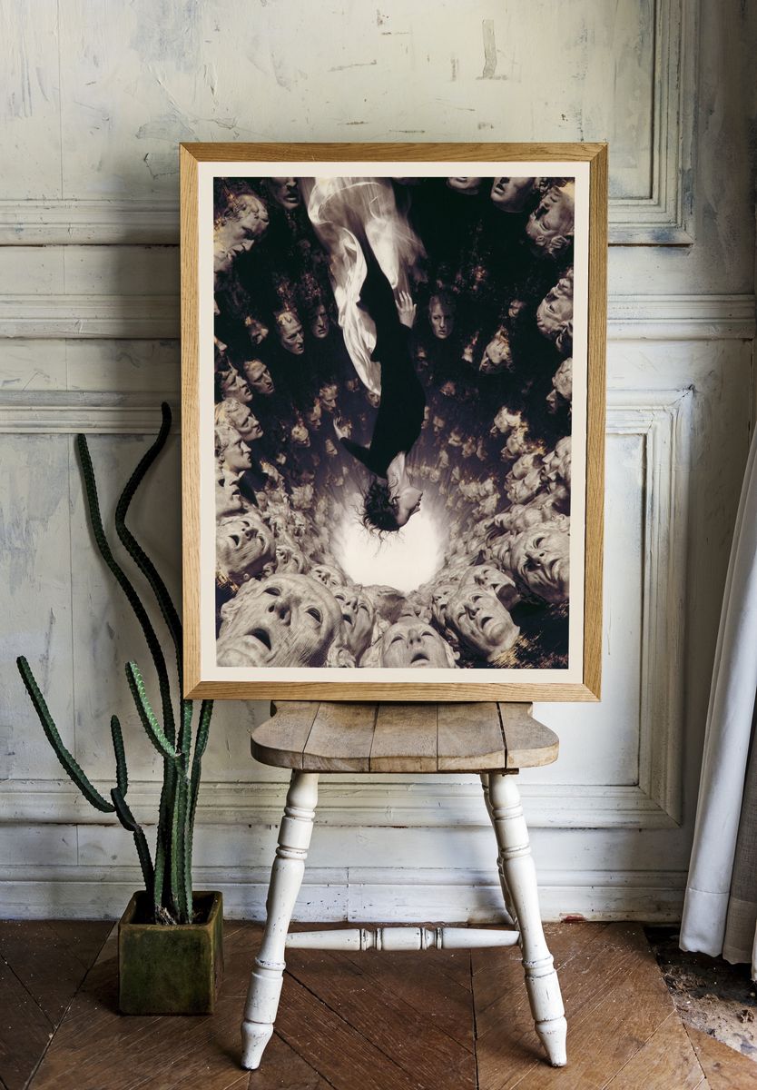 Surreal Faces Spiral Print. room preview