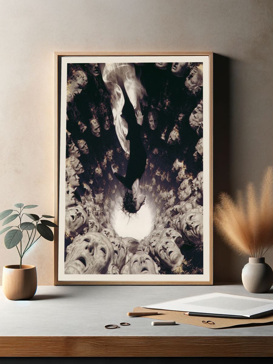 Surreal Faces Spiral Print. — room view 2
