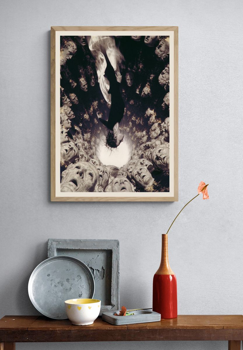 Surreal Faces Spiral Print. — room view 3