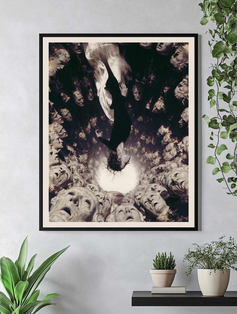 Surreal Faces Spiral Print. — room view 4