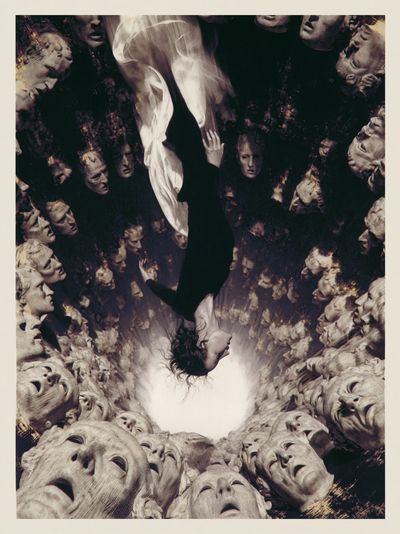 Surreal Faces Spiral Print. poster