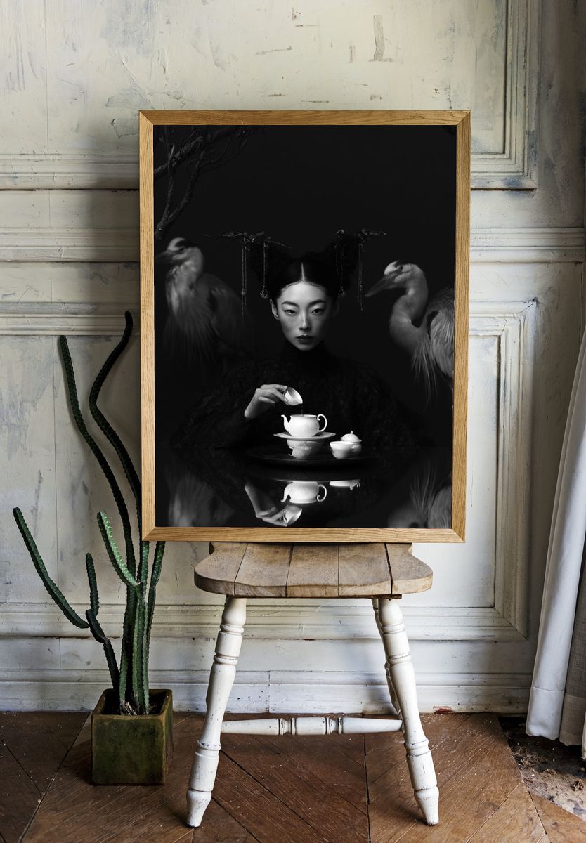 Surreal Tea Ceremony Fine-Art Poster. room preview