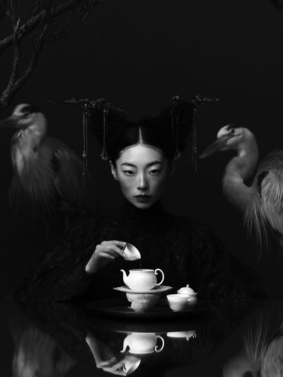 Surreal Tea Ceremony Fine-Art Poster.
