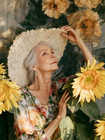 Sunflower Portrait Photography Poster. poster