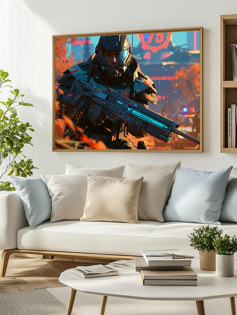 Sci-Fi Soldier Portrait Poster. — room view 2