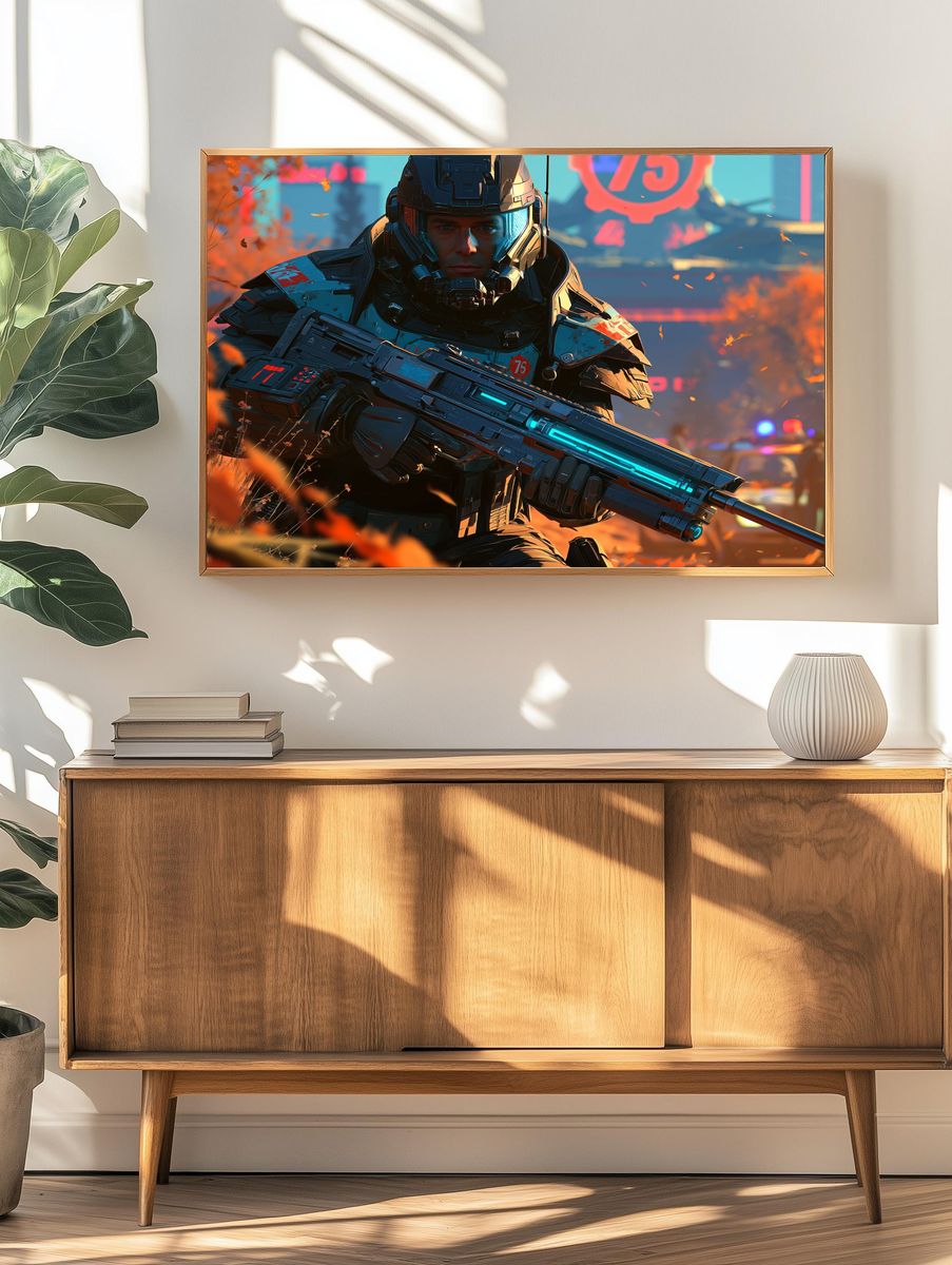 Sci-Fi Soldier Portrait Poster. — room view 3