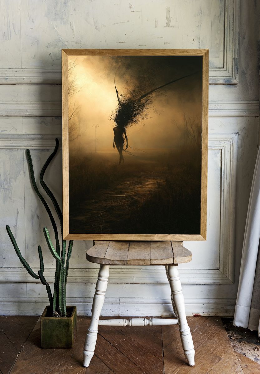 Surreal Shadow Figure Poster. room preview