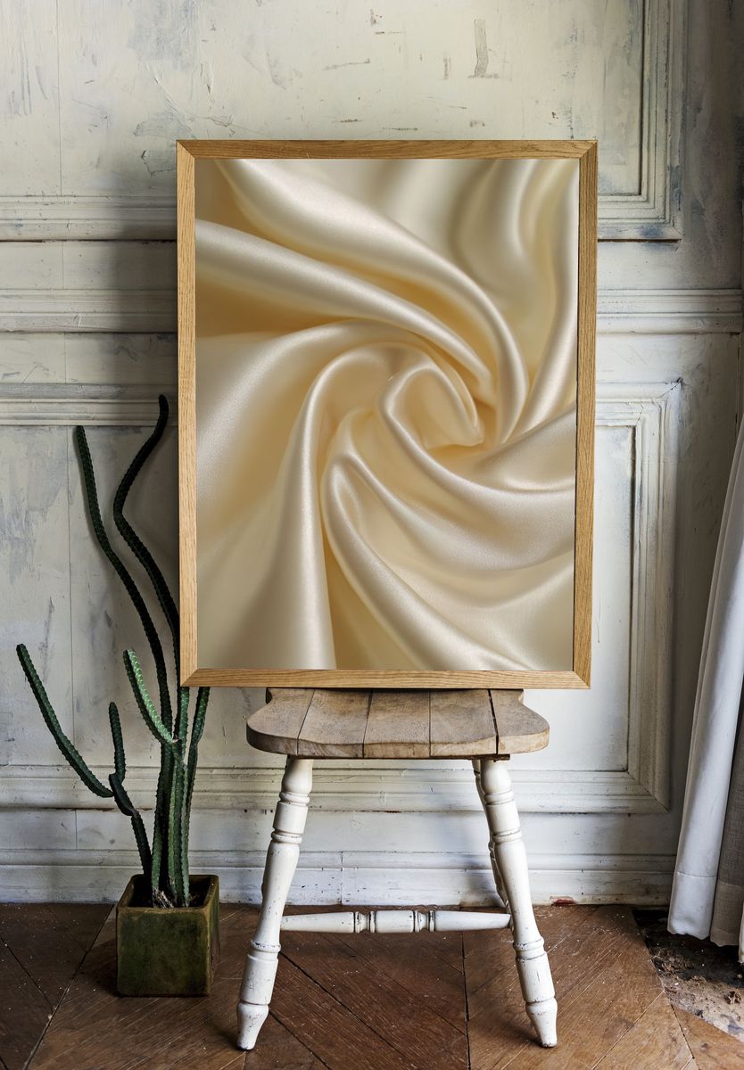 Silky Cream Fabric — Photography Print. — room view 1